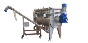ribbon mixer and screw conveyor on wheels for ice cream production